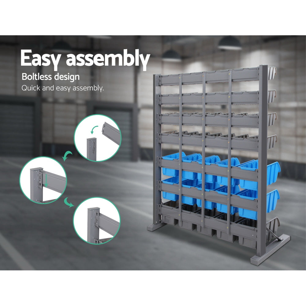 Giantz 47 Storage Bin Rack Free Stand Steel Stand-Tools > Tools Storage-PEROZ Accessories