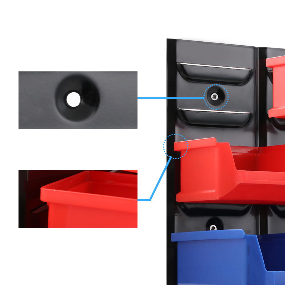Giantz 24 Storage Bin Rack Wall Mounted-Tools > Tools Storage > Wall Storage Racks-PEROZ Accessories