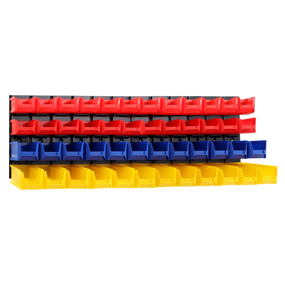 Giantz 48 Storage Bin Rack Wall Mounted Peg Board-Tools > Tools Storage > Wall Storage Racks-PEROZ Accessories