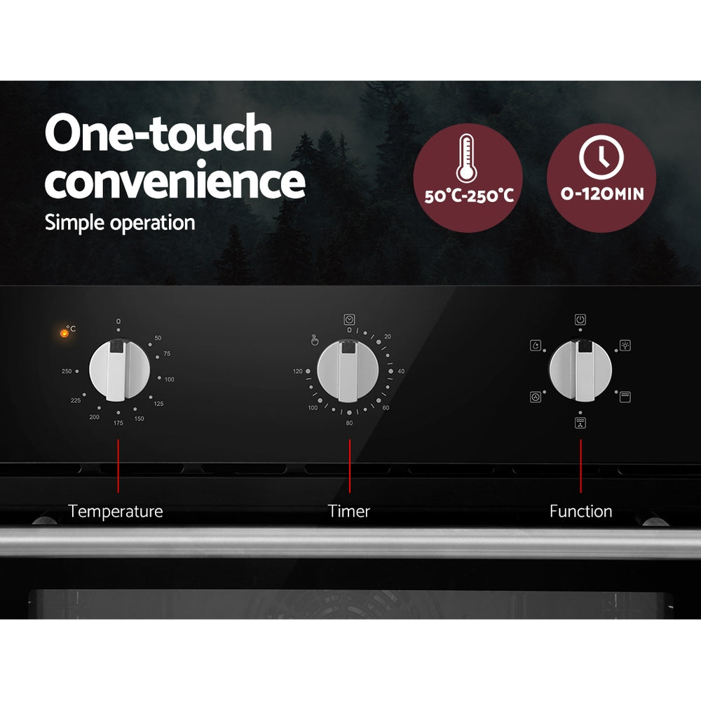 Devanti 60cm Electric Built In Wall Oven Stainless Steel-Appliances > Kitchen Appliances-PEROZ Accessories