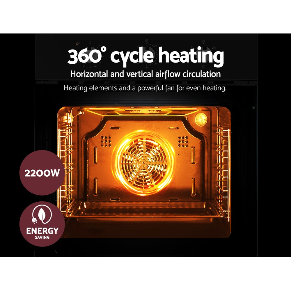 Devanti 60cm Electric Built In Wall Oven Stainless Steel-Appliances > Kitchen Appliances-PEROZ Accessories