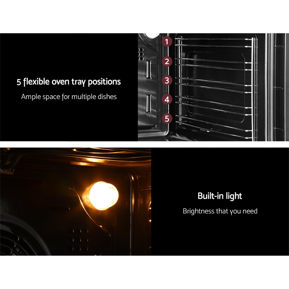 Devanti 60cm Electric Built In Wall Oven Stainless Steel-Appliances > Kitchen Appliances-PEROZ Accessories