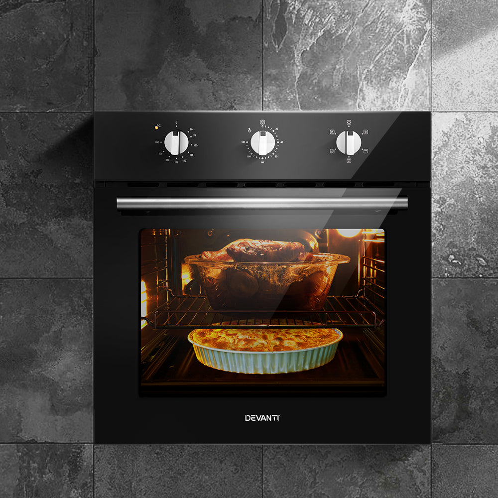 Devanti 60cm Electric Built In Wall Oven Stainless Steel-Appliances > Kitchen Appliances-PEROZ Accessories