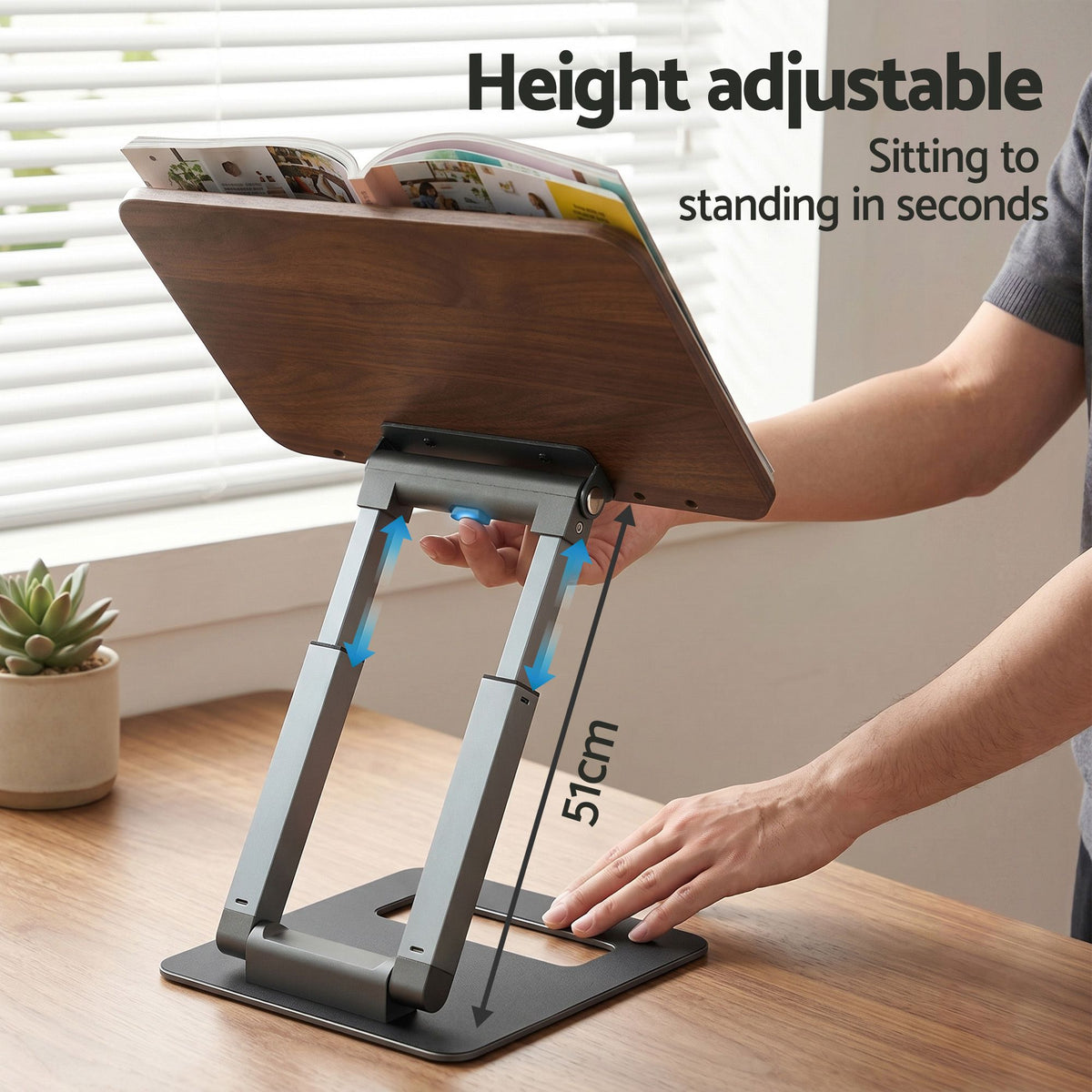 Artiss Book Stand Telescopic Book Holder with Page Clip Ergonomic Desktop Stands OAK-Furniture > Living Room > Bookcases & Shelves-PEROZ Accessories