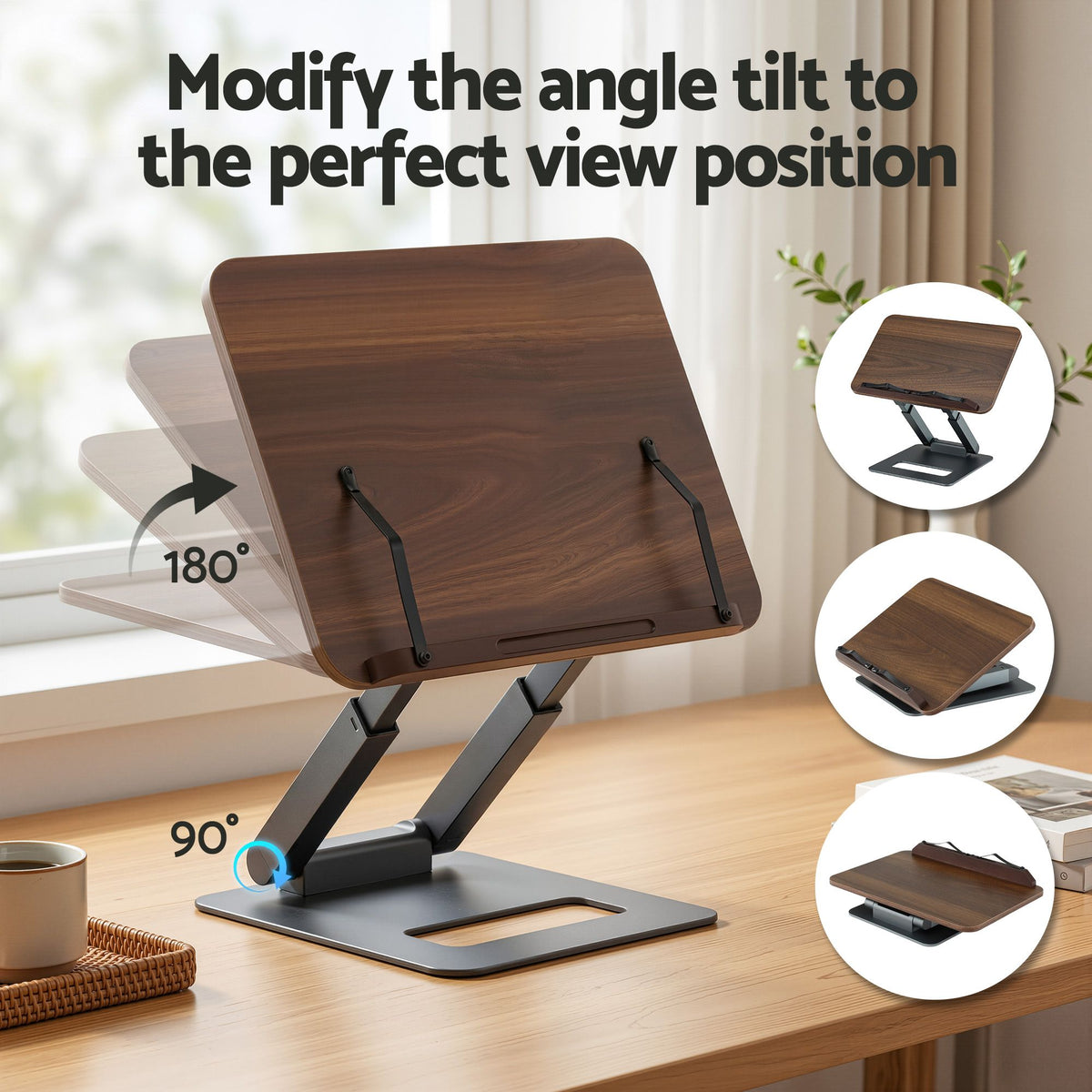 Artiss Book Stand Telescopic Book Holder with Page Clip Ergonomic Desktop Stands OAK-Furniture > Living Room > Bookcases & Shelves-PEROZ Accessories