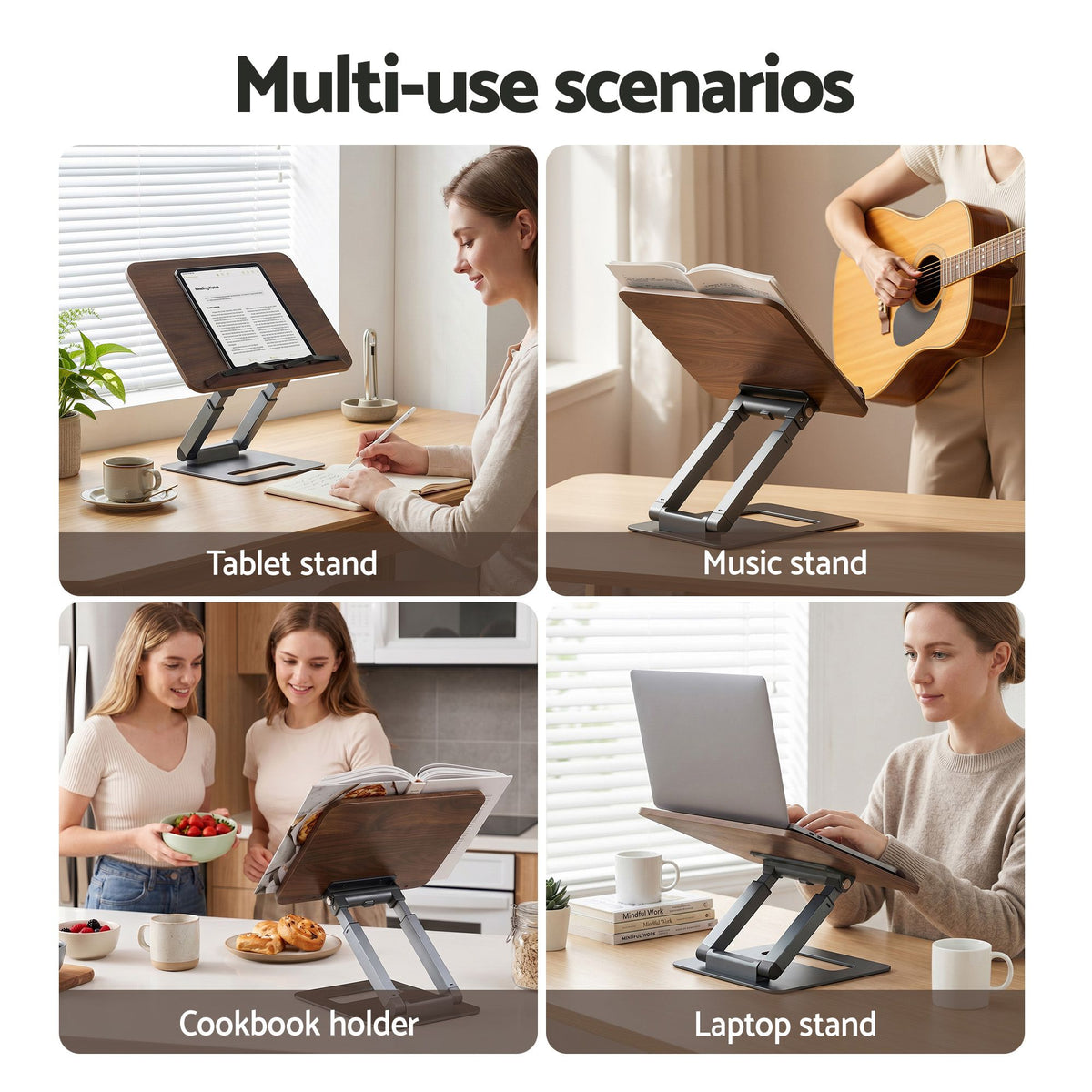 Artiss Book Stand Telescopic Book Holder with Page Clip Ergonomic Desktop Stands OAK-Furniture > Living Room > Bookcases & Shelves-PEROZ Accessories