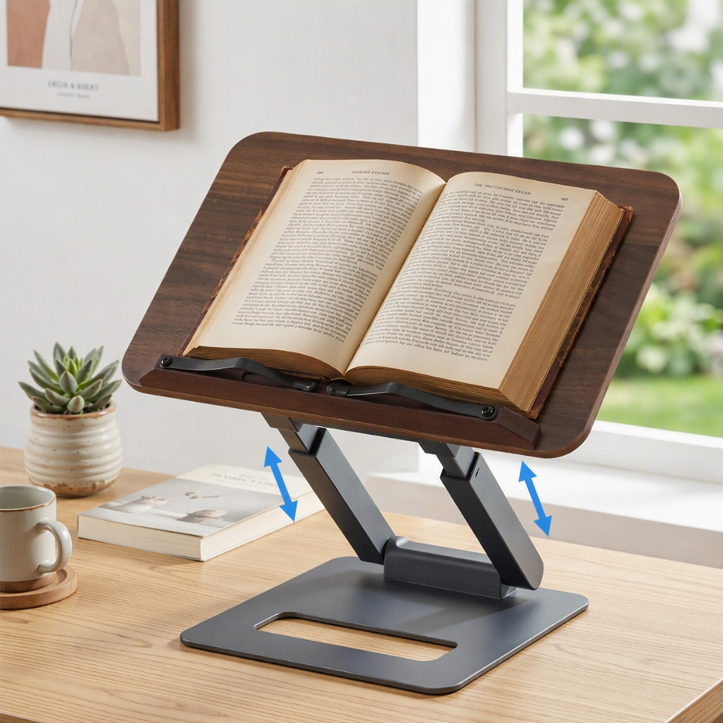 Artiss Book Stand Telescopic Book Holder with Page Clip Ergonomic Desktop Stands OAK-Furniture > Living Room > Bookcases & Shelves-PEROZ Accessories