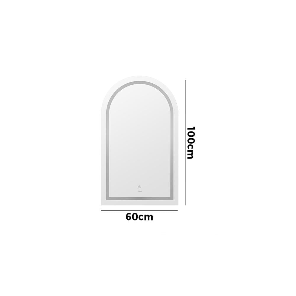 Welba LED Arched Bathroom Mirror Anti-fog Smart 100x60cm-Bathroom Mirrors-PEROZ Accessories