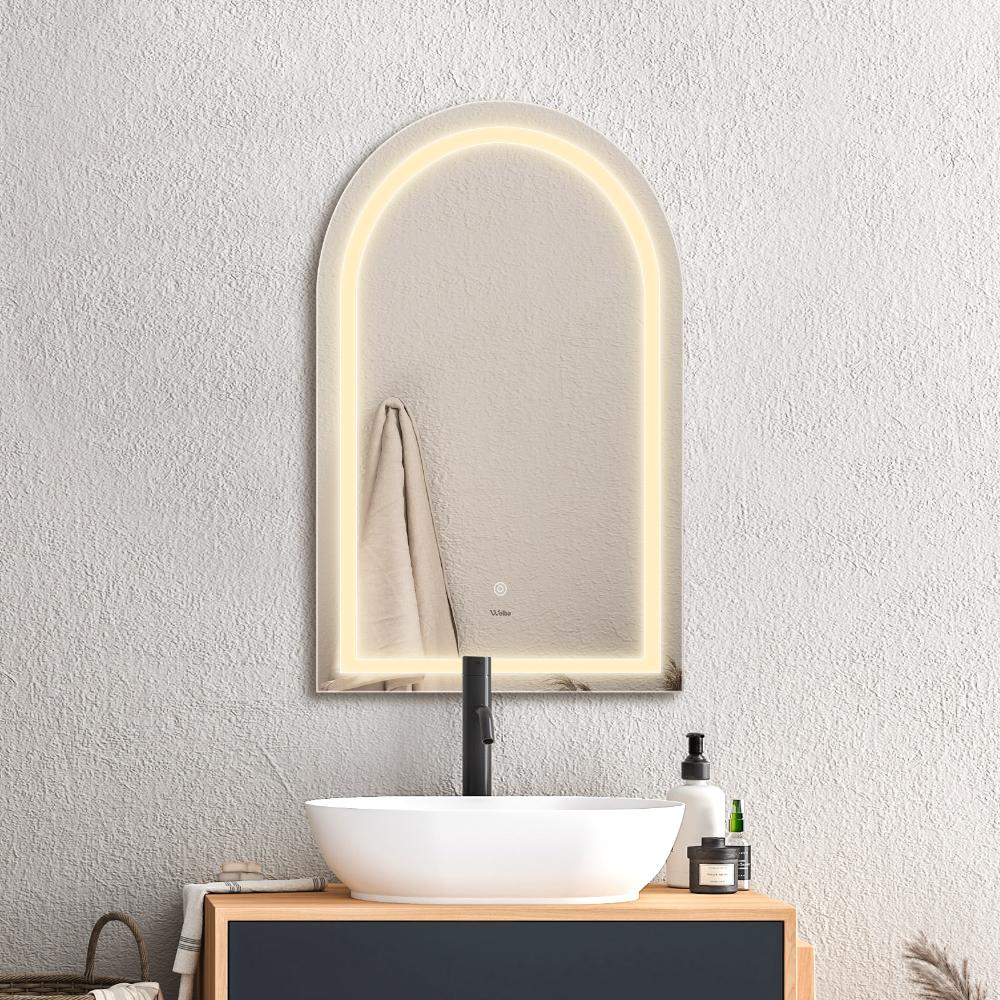 Welba LED Arched Bathroom Mirror Anti-fog Smart 86x50cm-Bathroom Mirrors-PEROZ Accessories