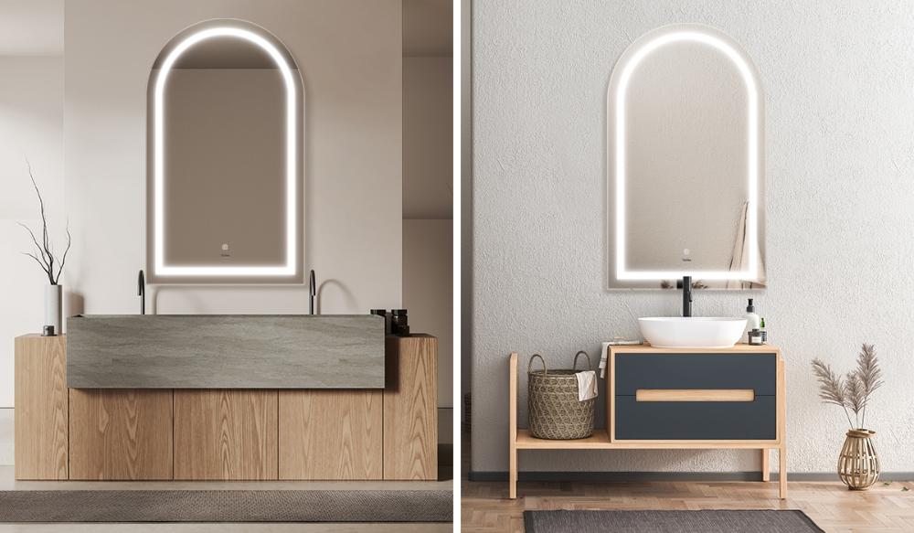 Welba LED Arched Bathroom Mirror Anti-fog Smart 86x50cm-Bathroom Mirrors-PEROZ Accessories