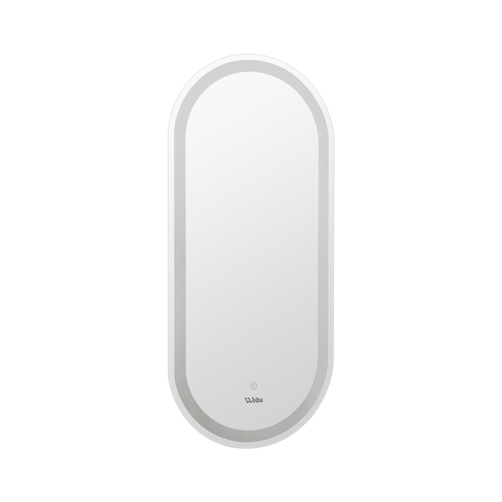 Oikiture Oval Bathroom LED Mirror 45 x 100cm Wall Mirror Makeup Vanity Mirror-Bathroom Mirrors-PEROZ Accessories