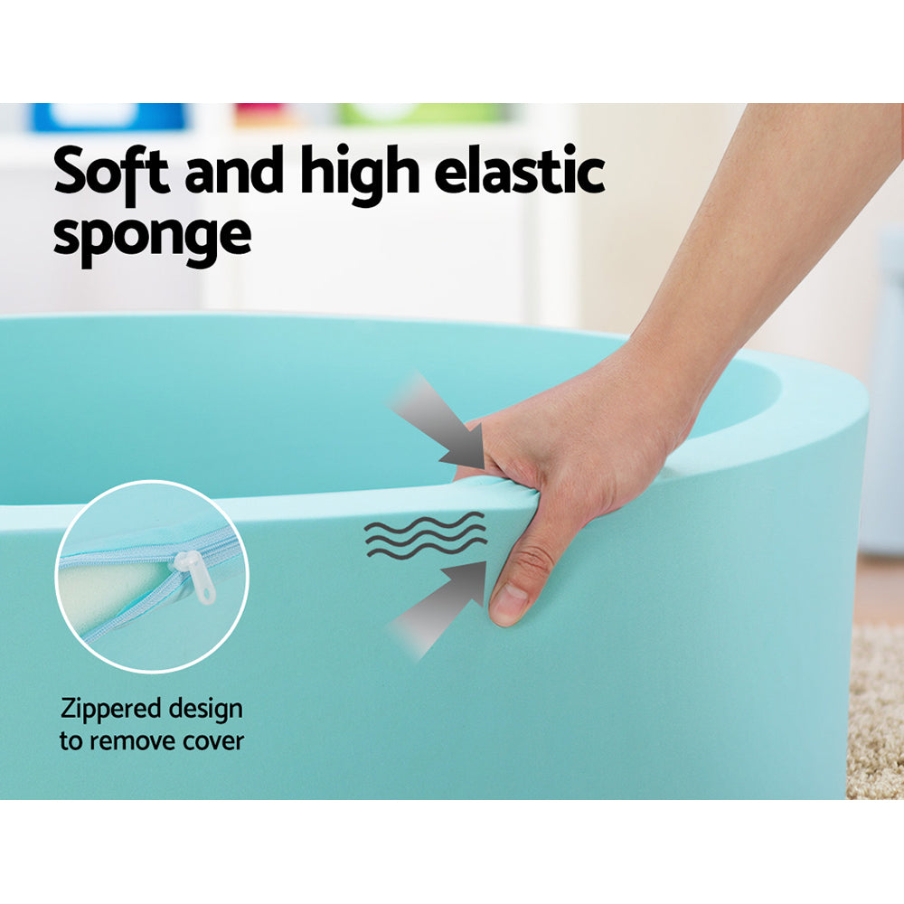 Keezi Kids Ball Pit 90x30cm Ocean Foam Play Pool Barrier Toys Children Blue-Baby & Kids > Gates & Playpens > Ball Pits & Play Pens-PEROZ Accessories