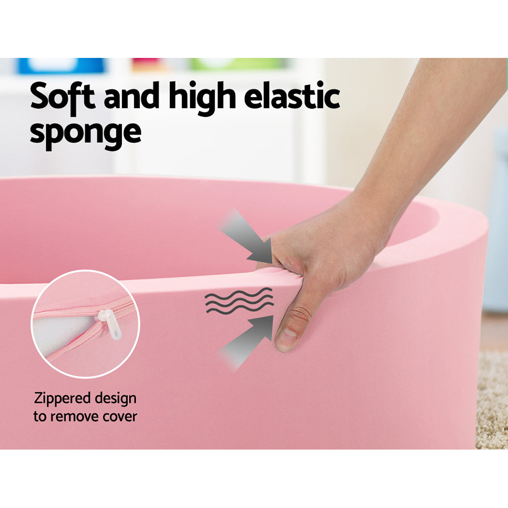 Keezi Kids Ball Pit 90x30cm Ocean Foam Play Pool Barrier Toys Children Pink-Baby & Kids > Gates & Playpens > Ball Pits & Play Pens-PEROZ Accessories