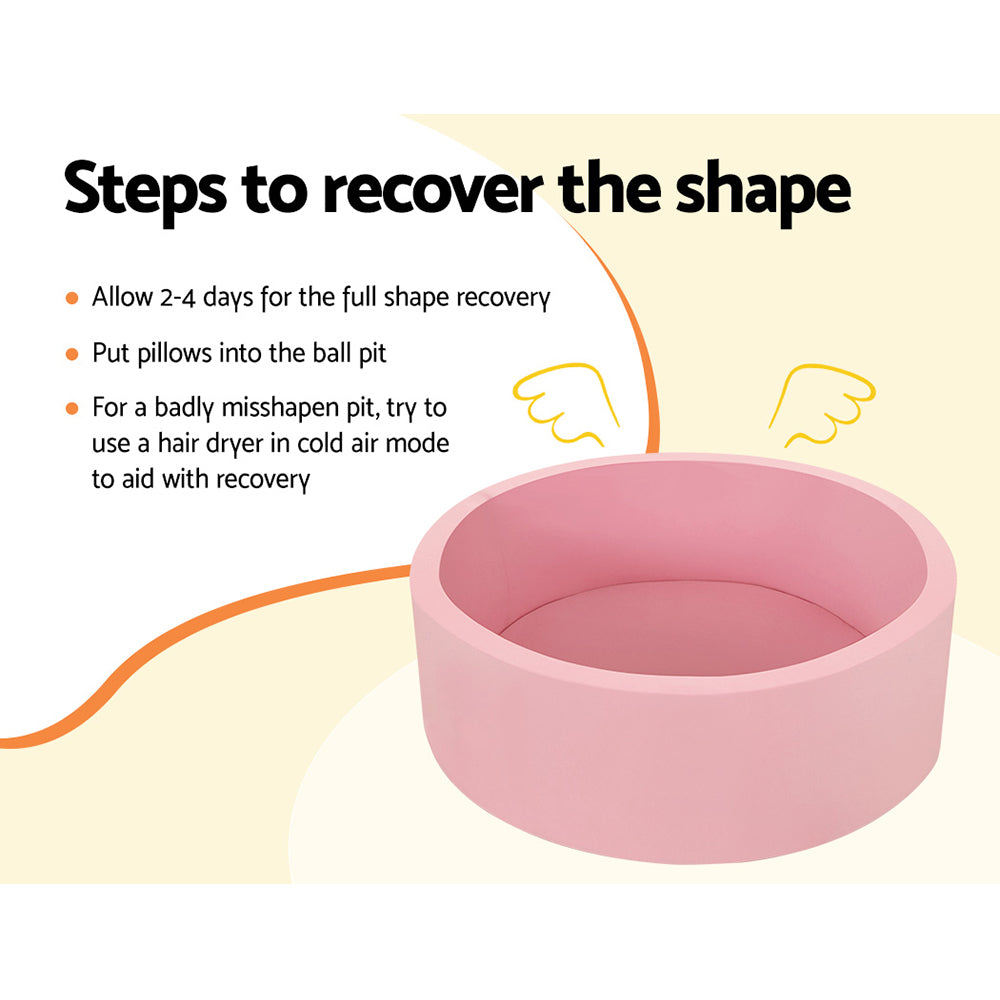 Keezi Kids Ball Pit 90x30cm Ocean Foam Play Pool Barrier Toys Children Pink-Baby & Kids > Gates & Playpens > Ball Pits & Play Pens-PEROZ Accessories