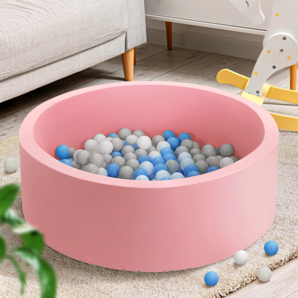Keezi Kids Ball Pit 90x30cm Ocean Foam Play Pool Barrier Toys Children Pink-Baby & Kids > Gates & Playpens > Ball Pits & Play Pens-PEROZ Accessories