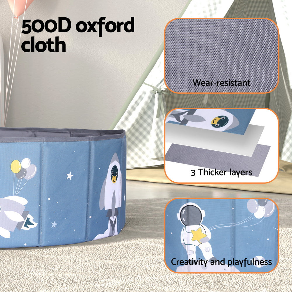 Keezi Kids Ball Pool Pit Toddler Play Foldable Child Playhouse Storage Bag Blue-Baby & Kids > Kid&