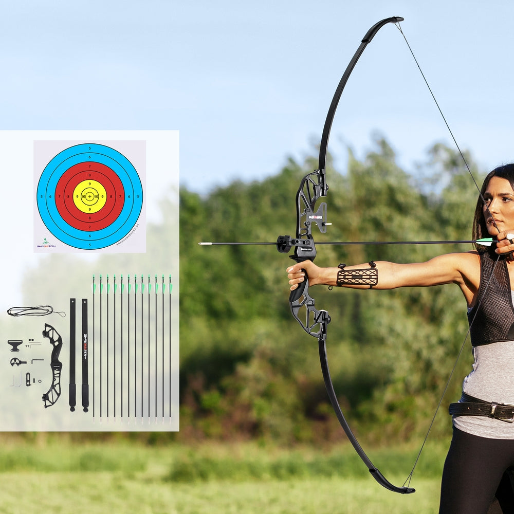 Everfit 55lbs Bow Arrow Set Recurve Takedown Archery Hunting for Beginner Green-Baby & Kids > Baby & Kid&