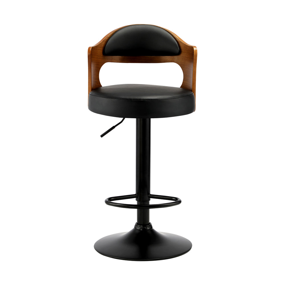 Oikiture 4x Bar Stools Swivel Gas Lift Metal Leather-Bar Stools-PEROZ Accessories