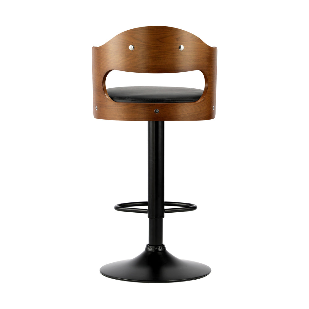 Oikiture 4x Bar Stools Swivel Gas Lift Metal Leather-Bar Stools-PEROZ Accessories