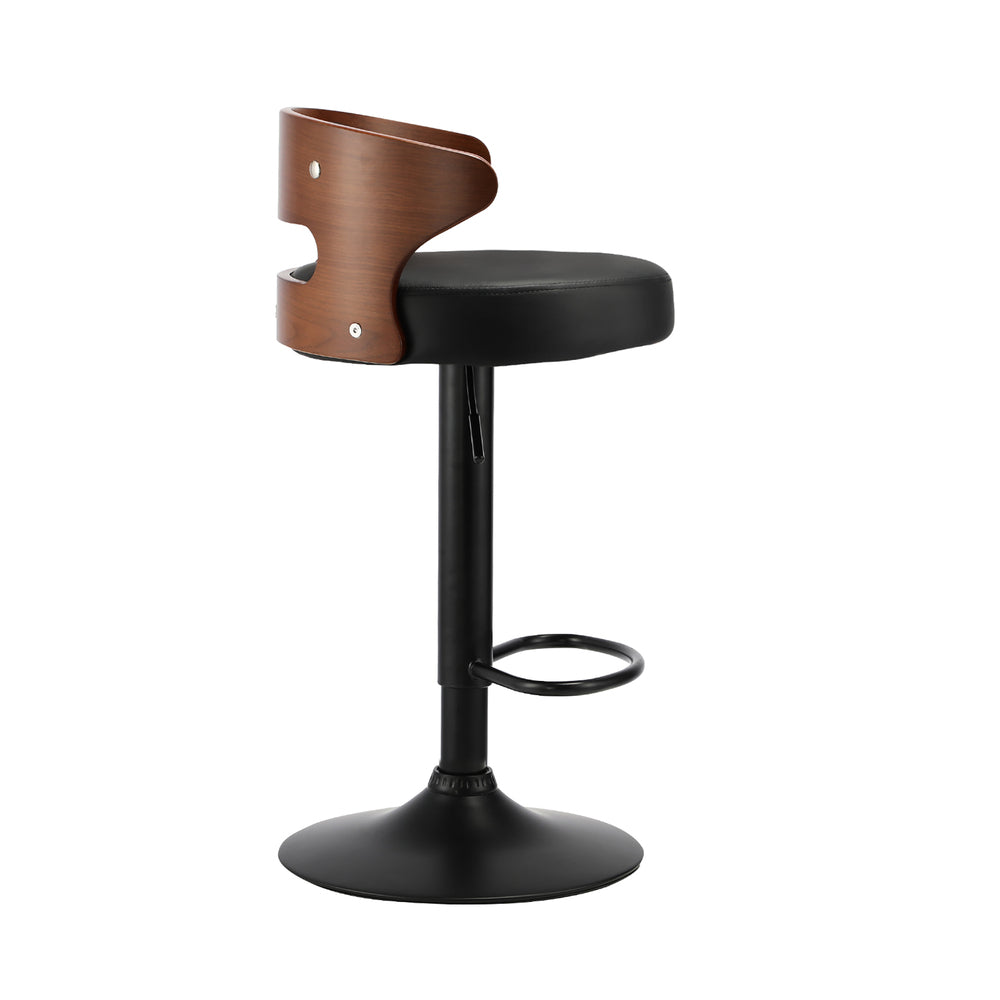 Oikiture 4x Bar Stools with Gas Lift Swivel Black-Bar Stools-PEROZ Accessories