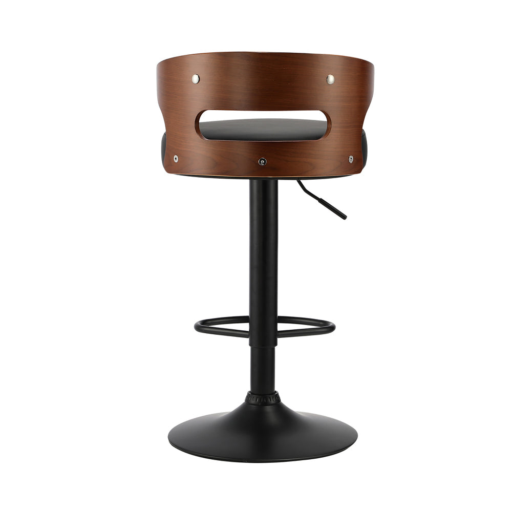 Oikiture 4x Bar Stools with Gas Lift Swivel Black-Bar Stools-PEROZ Accessories