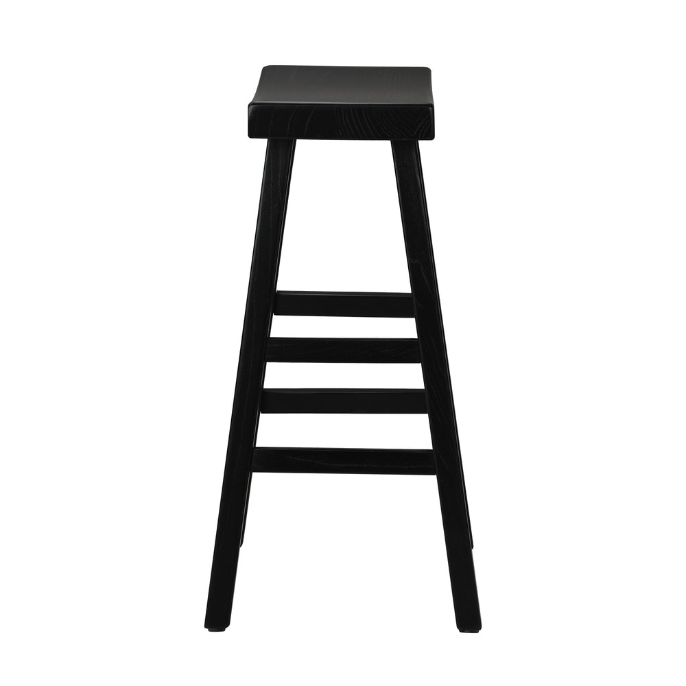 Oikiture Bar Stools Wooden Counter Chairs Black-Bar Stools-PEROZ Accessories