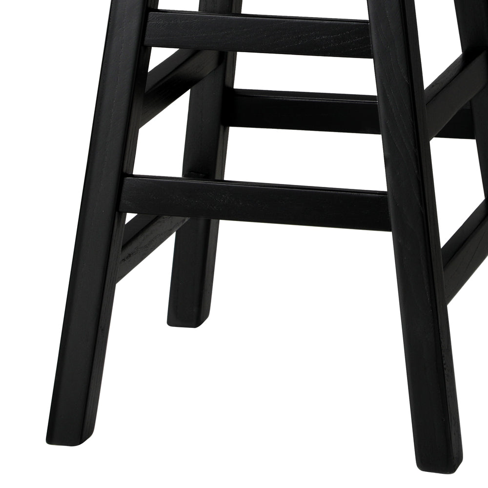 Oikiture Bar Stools Wooden Counter Chairs Black-Bar Stools-PEROZ Accessories