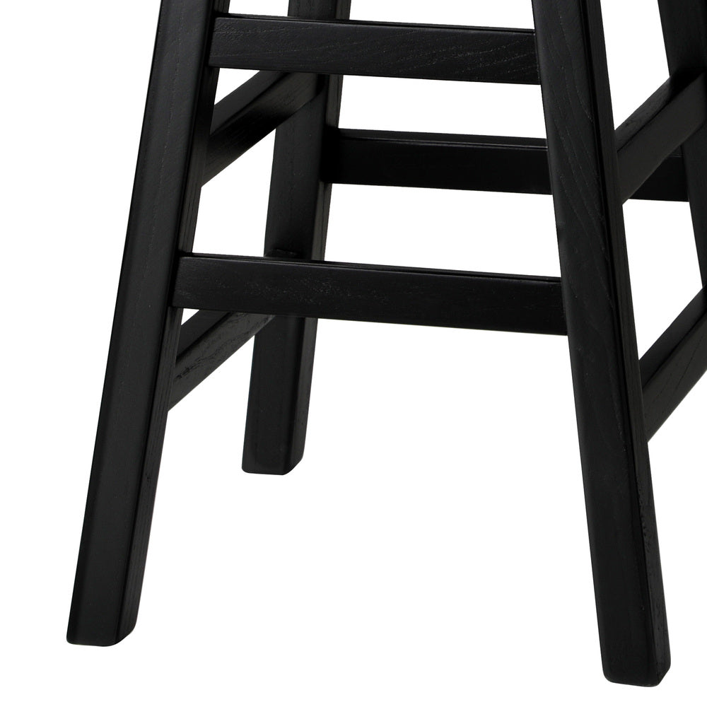 Oikiture 2X Bar Stools Wooden Counter Chairs Black-Bar Stools-PEROZ Accessories