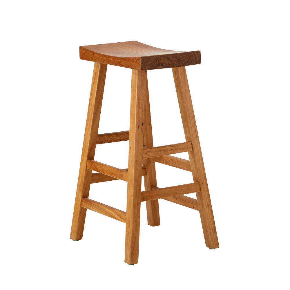 Oikiture Bar Stool Wooden Counter Chairs Natural-Bar Stools-PEROZ Accessories