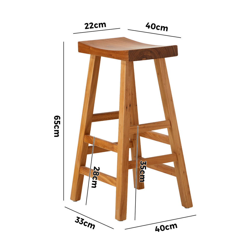 Oikiture Bar Stool Wooden Counter Chairs Natural-Bar Stools-PEROZ Accessories