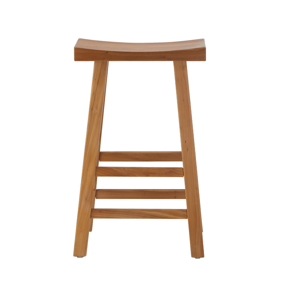 Oikiture 2X Bar Stool Wooden Counter Chairs Natural-Bar Stools-PEROZ Accessories