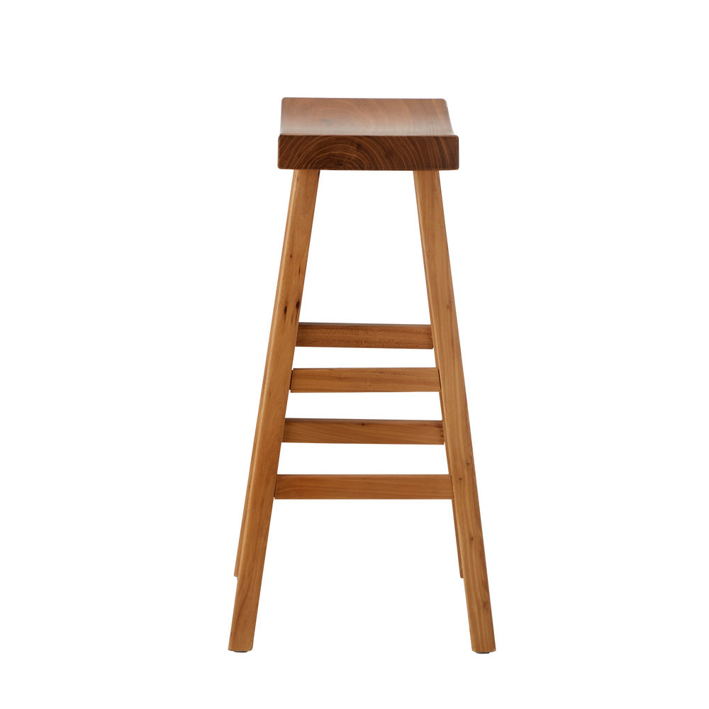 Oikiture 2X Bar Stool Wooden Counter Chairs Natural-Bar Stools-PEROZ Accessories