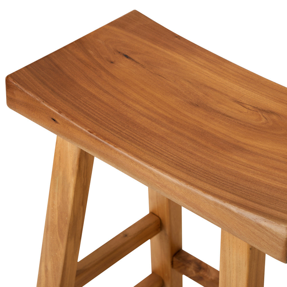 Oikiture 2X Bar Stool Wooden Counter Chairs Natural-Bar Stools-PEROZ Accessories