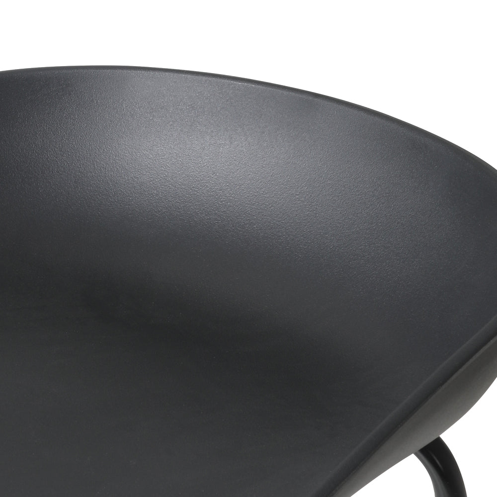 Oikiture 2x Kitchen Bar Stools Dinning Chairs Metal Black-Bar Stools-PEROZ Accessories