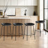 Oikiture Set of 4 Kitchen Bar Stools Metal Black-Bar Stools-PEROZ Accessories