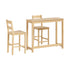 Oikiture 3PCS Bar Table Set Cafe Tables and 2 Stools Natural-Bar Sets-PEROZ Accessories