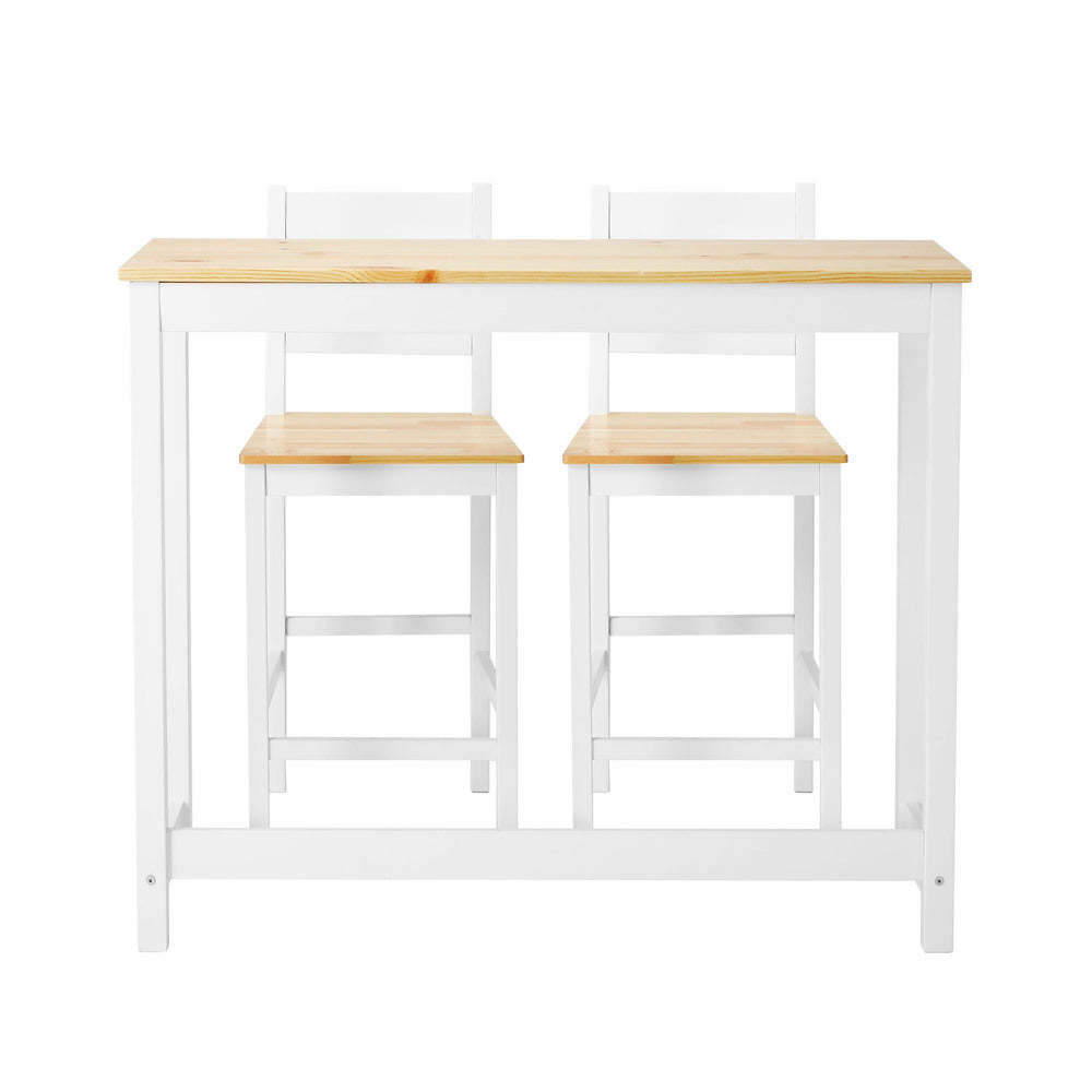 Oikiture 3PCS Bar Set Cafe Table&2 Stools-Outdoor Bar Set-PEROZ Accessories