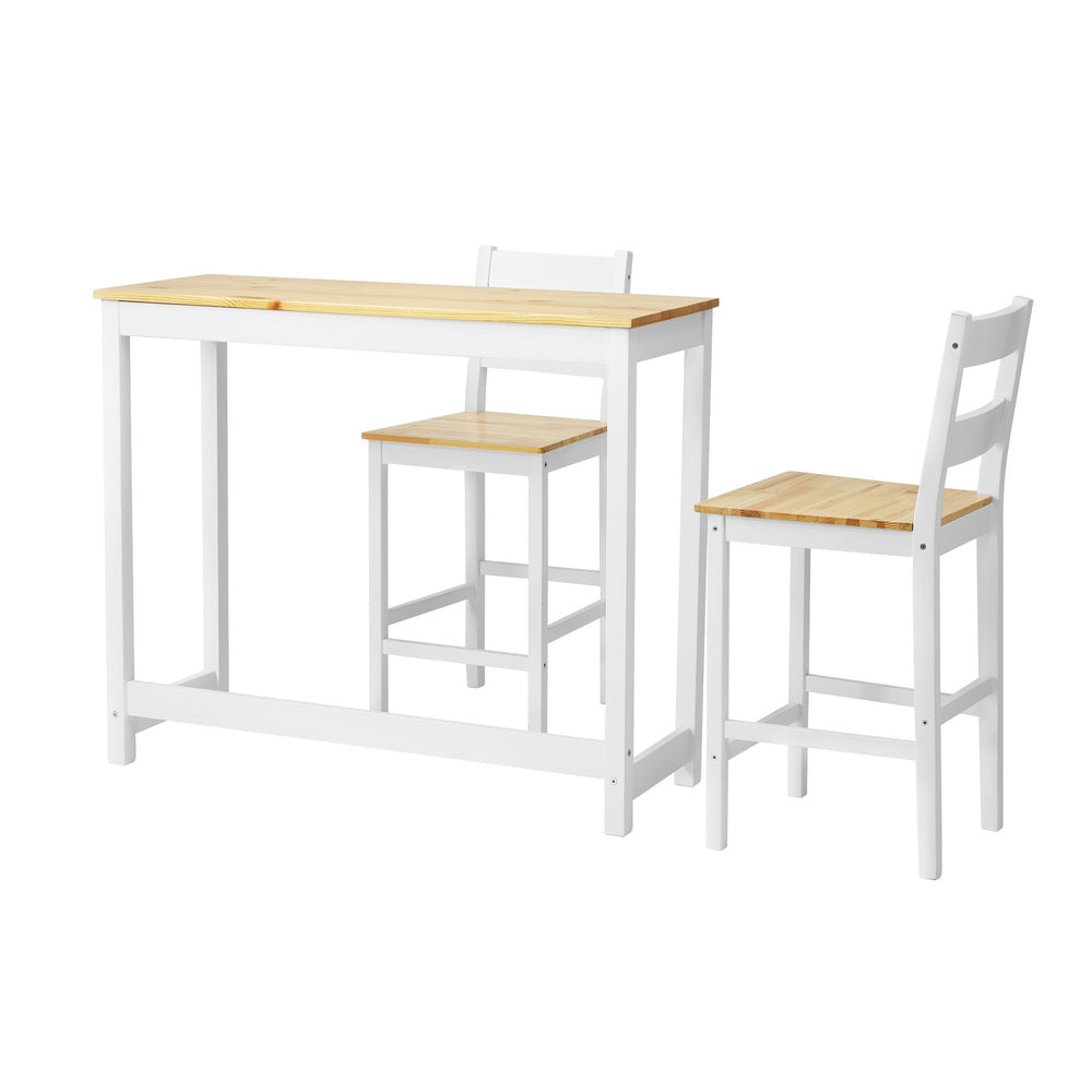 Oikiture 3PCS Bar Set Cafe Table&2 Stools-Outdoor Bar Set-PEROZ Accessories