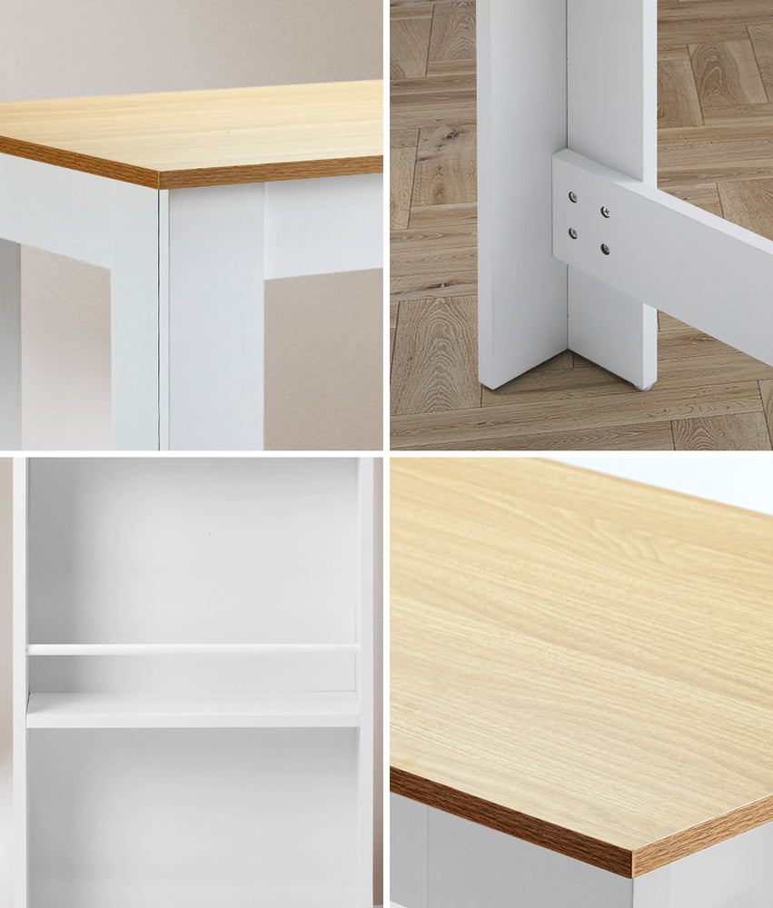 Oikiture Bar Table Dining Storage Shelf Wine Rack-Bar Tables-PEROZ Accessories