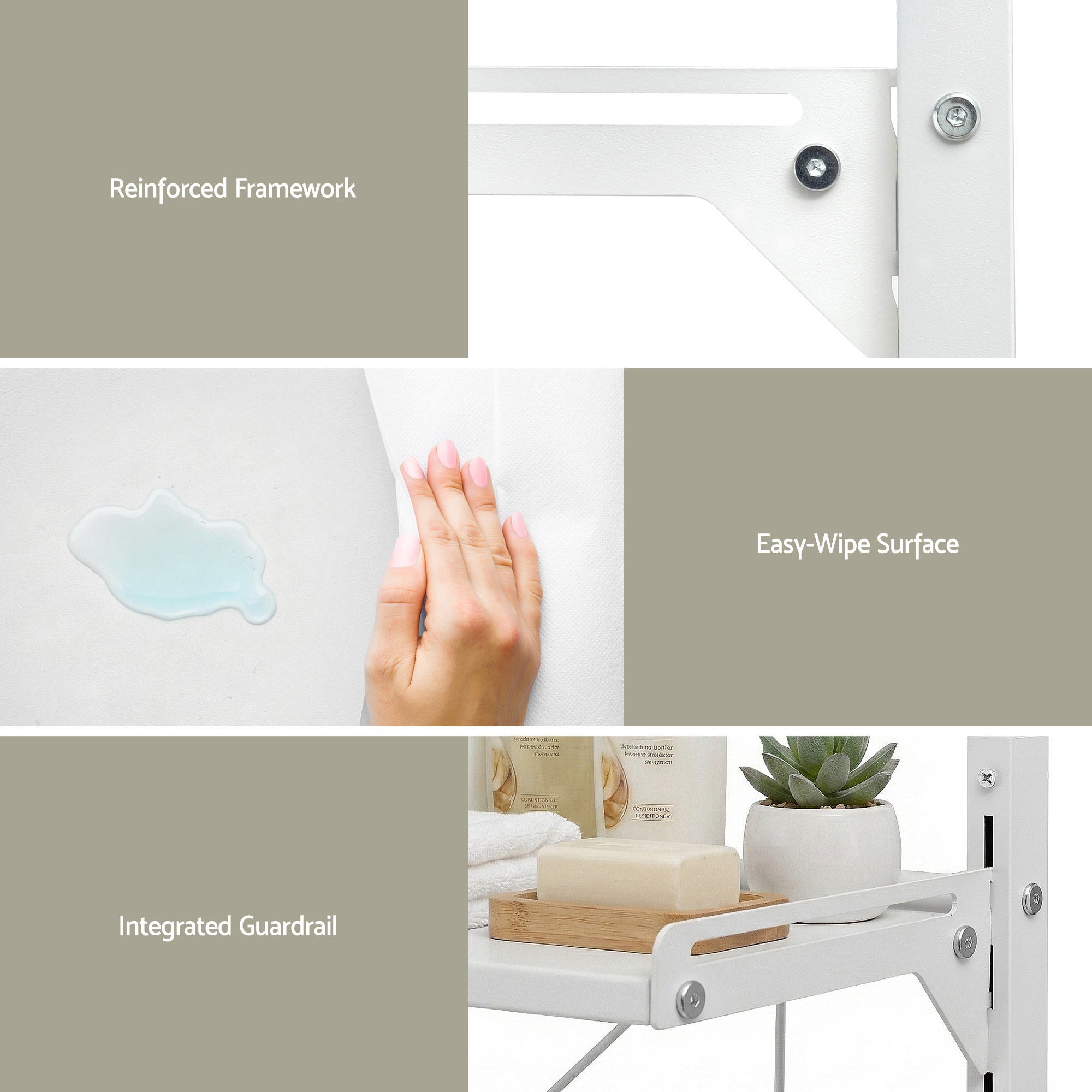Artiss Over Toilet Bathroom Storage Shelf Rack Over Toilet 2 Tier-Furniture > Bathroom > Bathroom Cabinets, Cupboards & Storage-PEROZ Accessories
