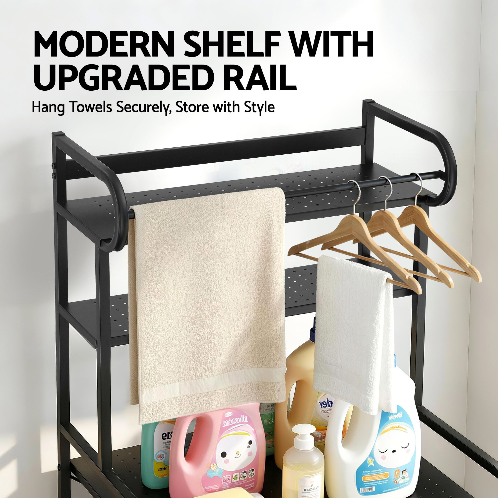 Artiss Bathroom Storage Shelf Over Washing Machine Toilet 3 Tier-Furniture > Bathroom > Bathroom Cabinets, Cupboards & Storage-PEROZ Accessories