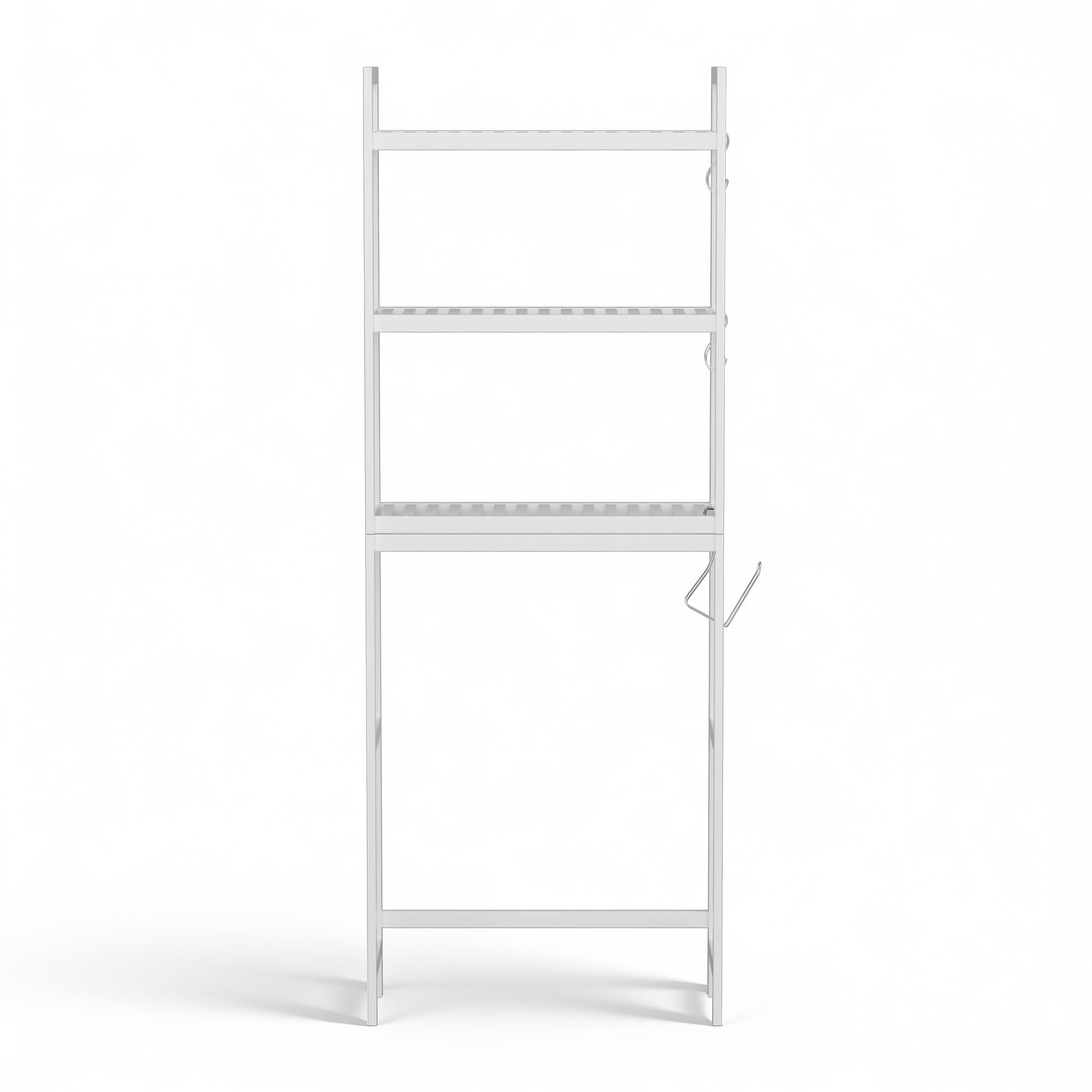 Artiss Over Toilet Storage Bathroom Rack Space Saving 3 Tier Organiser White-Furniture > Bathroom > Bathroom Cabinets, Cupboards & Storage-PEROZ Accessories
