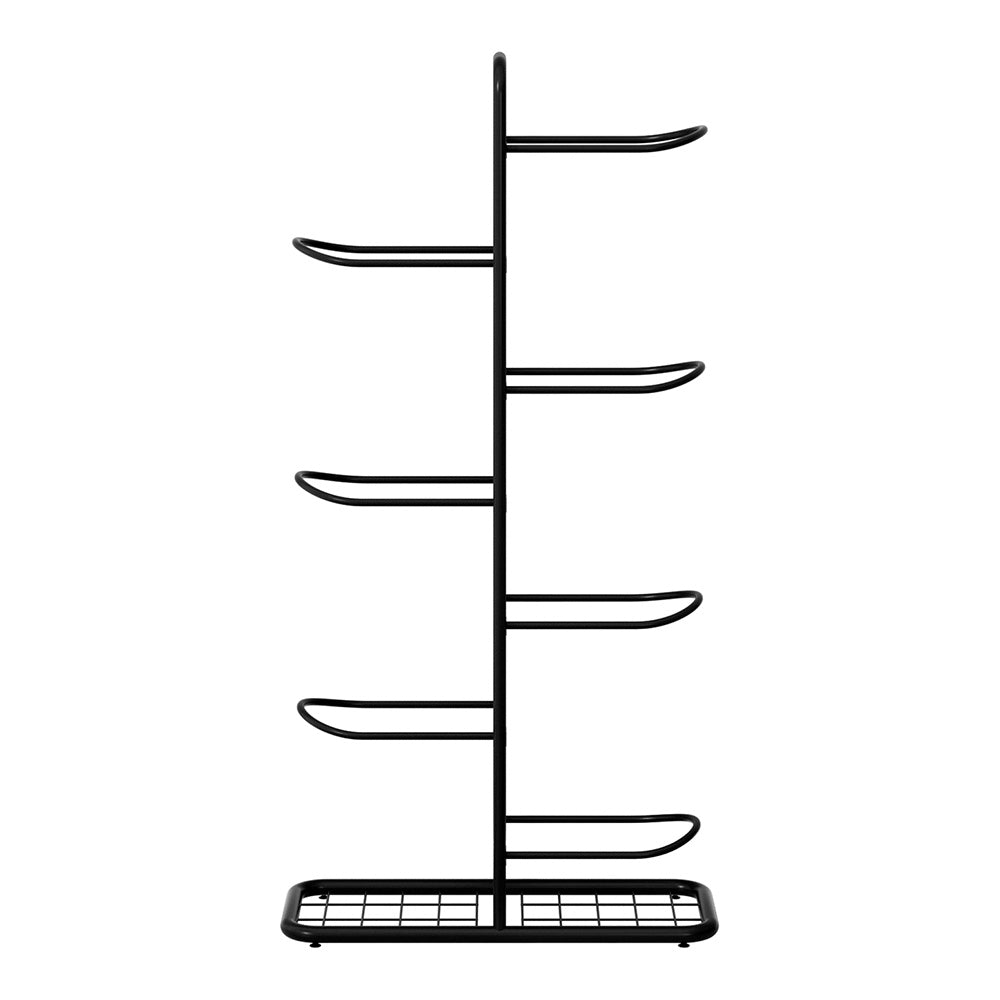 Everfit Ball Storage Rack Sports Equipment Organizer 7-Tier Holder for Garage Gym Black-Tools > Tools Storage > Wall Storage Racks-PEROZ Accessories