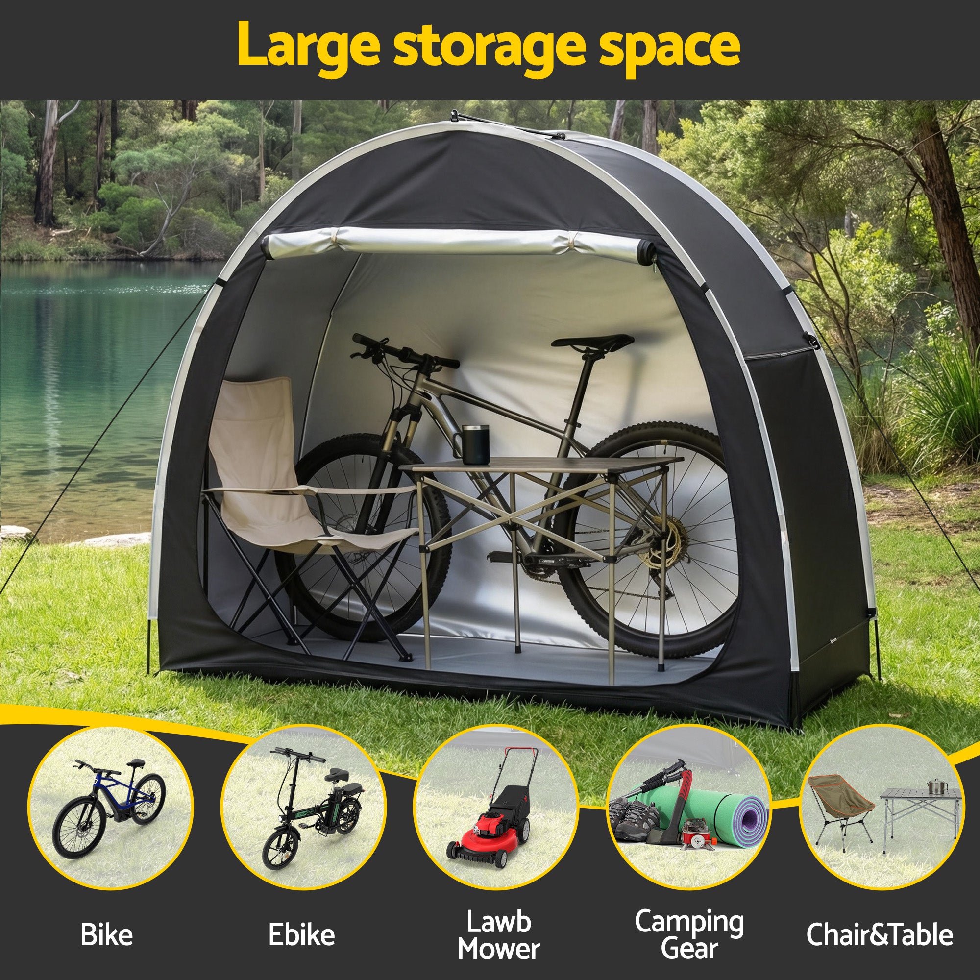 Giantz Bike Storage Tent Waterproof Outdoor UV Protection Shelter w/ Large Space-Home & Garden > Travel > Duffel Bags-PEROZ Accessories