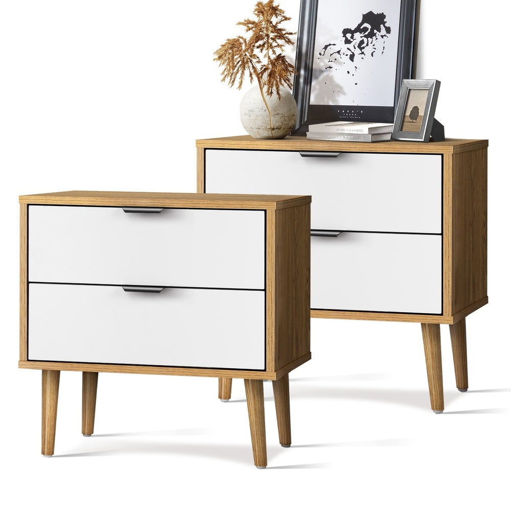 Oikiture Bedside Tables Set of 2 Side Table-Bedside Table-PEROZ Accessories