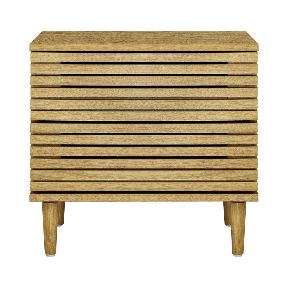 Oikiture Bedside Tables Side Table 2 Drawers Unique Bedroom Storage Cabinet-Bedside Tables-PEROZ Accessories