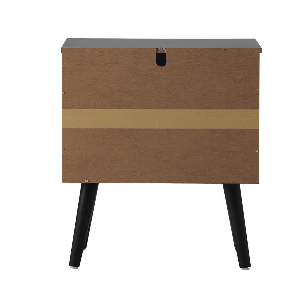 Oikiture 2X Bedside Table 2 Drawers Storage Cabinet Rattan-BedSide Tabless-PEROZ Accessories