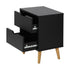 Oikiture Bedside Tables 2 Drawers Side Table Bedroom Furniture Storage Black-Bedside Tables-PEROZ Accessories