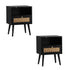 Oikiture 2X Bedside Table Storage Drawer Shelf Rattan-BedSide Tabless-PEROZ Accessories