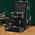 Oikiture Bedside Table RGB LED Nightstand Cabinet 2 Drawers Side Table Furniture Black-Bedside Tables-PEROZ Accessories